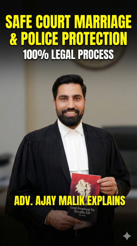 Advocate Ajay Malik explaining the file for police protection in High Court for a young couple.