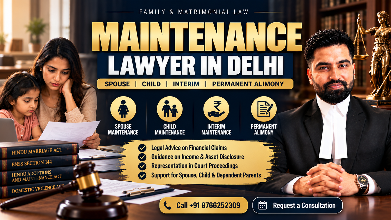Maintenance Lawyer in Delhi - Advocate Ajay Malik
