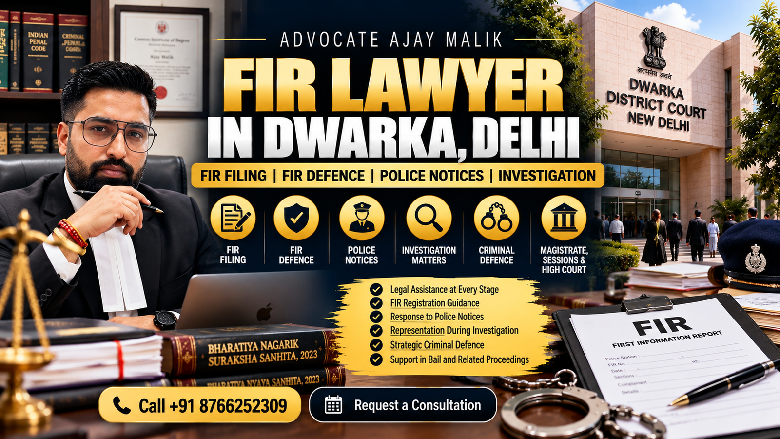 FIR Lawyer in Dwarka Delhi Advocate Ajay Malik